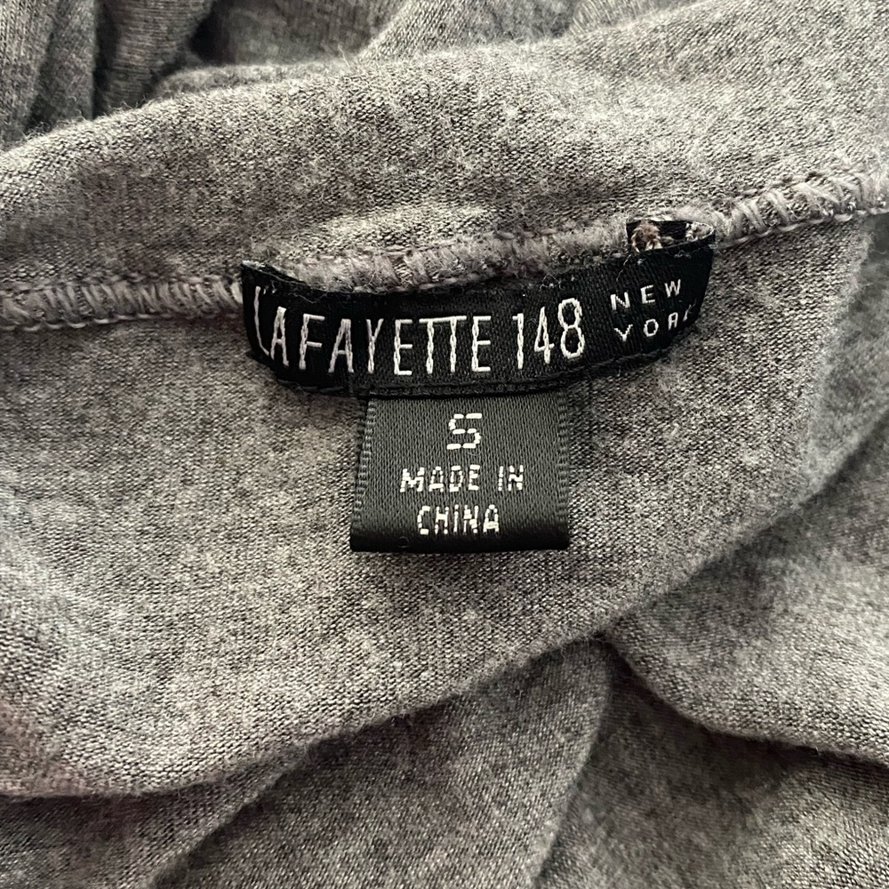 Lafayette 148 Small Gray Long Sleeve Tee - Picture 5 of 7